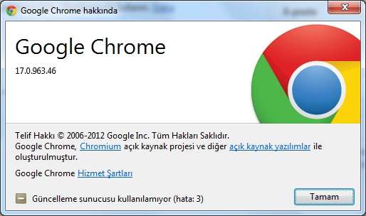 Google Chrome v17.0.963.46 Final Türkçe (Win/Mac/Linux)